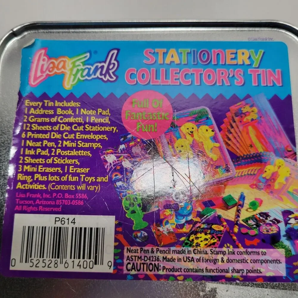 Lisa Frank Sunflower Kittens Collector Tin Playtime Vintage 90s Metal Box Empty